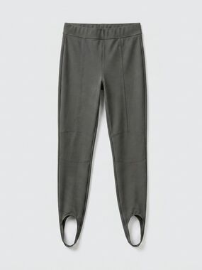 Zara Women’s Large Gray Stirrup Leggings High Rise Ponte Skinny Pants